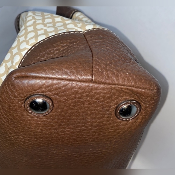 🏖️ Coach Penelope Op Art Brown & Cream Leather & Coated Canvas - Picture 12 of 13